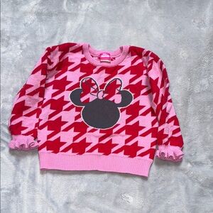 Minnie Mouse Pink and Red Houndstooth Sweater